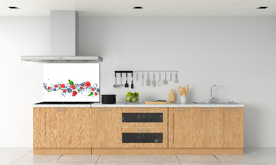 Glazen achterwand keuken Bosvruchten met ijs