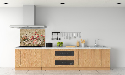 Spatplaat keuken Klaprozen
