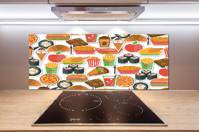 Panel między meble w kuchni Fast food