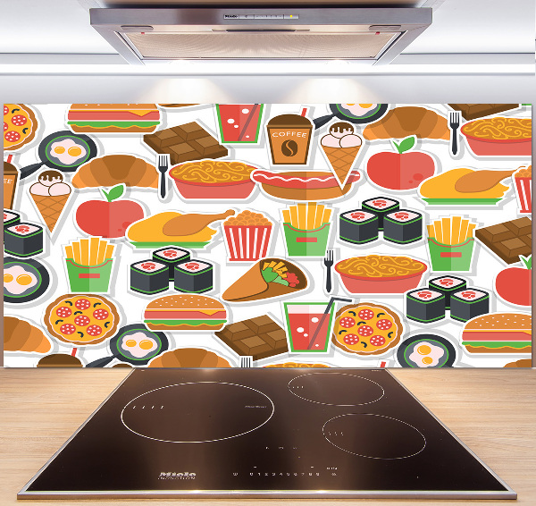 Panel między meble w kuchni Fast food