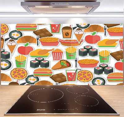 Panel między meble w kuchni Fast food