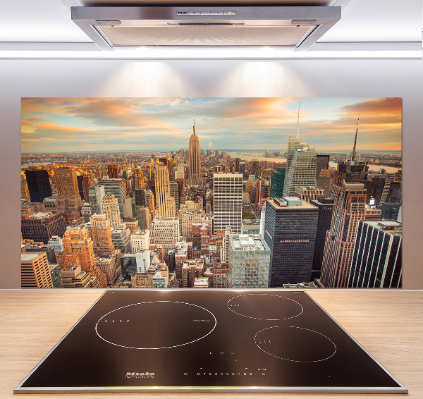 Spatplaat keuken New York vanuit vogelperspectief
