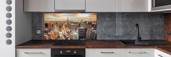 Spatplaat keuken New York vanuit vogelperspectief