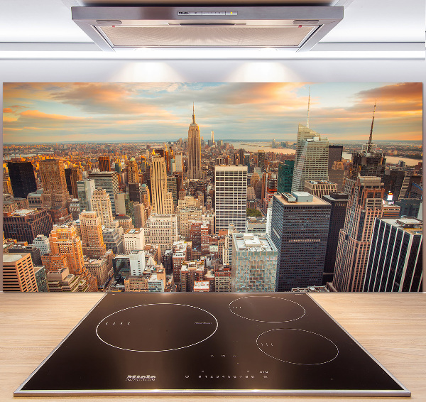 Spatplaat keuken New York vanuit vogelperspectief