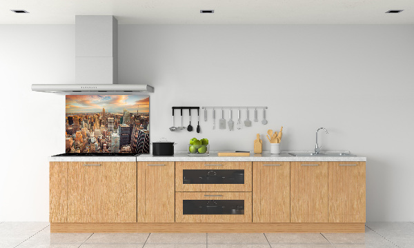 Spatplaat keuken New York vanuit vogelperspectief