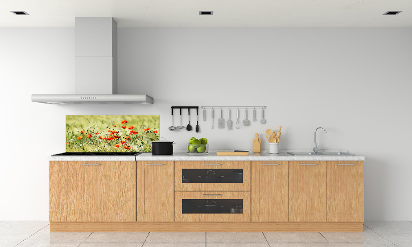 Achterwand keuken Klaprozen
