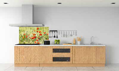 Achterwand keuken Klaprozen