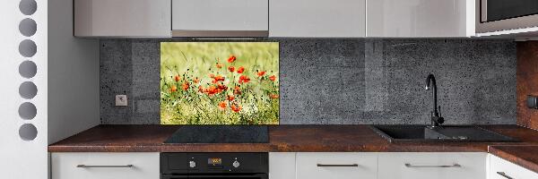Achterwand keuken Klaprozen