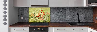 Achterwand keuken Klaprozen
