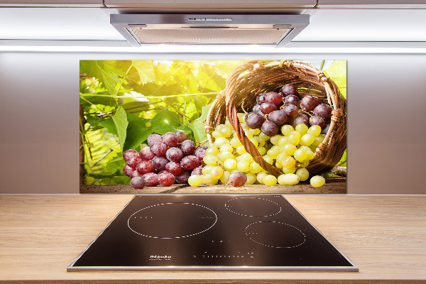 Spatscherm keuken Druiven in een mand