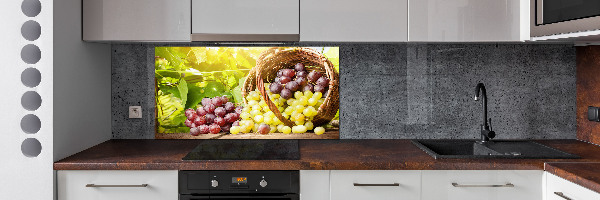 Spatscherm keuken Druiven in een mand