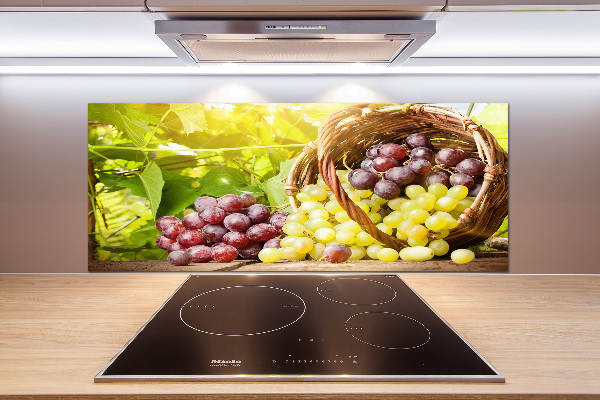 Spatscherm keuken Druiven in een mand