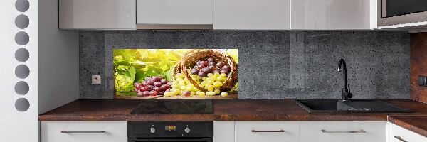 Spatscherm keuken Druiven in een mand
