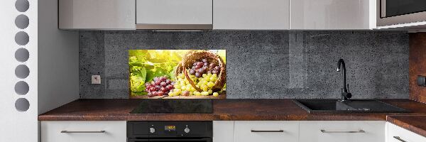 Spatscherm keuken Druiven in een mand