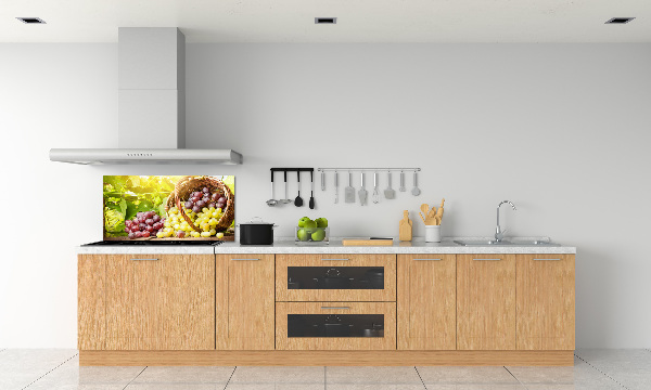 Spatscherm keuken Druiven in een mand