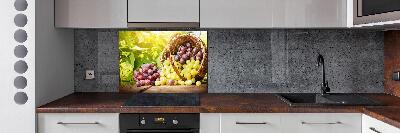 Spatscherm keuken Druiven in een mand