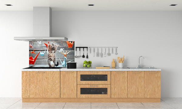 Panel lacobel Kot ptaki z papieru