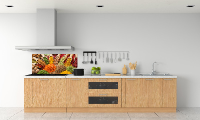 Spatplaat keuken Kleurrijke kruiden