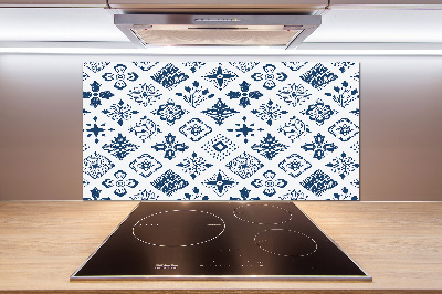 Glazen achterwand keuken Bloemenpatroon