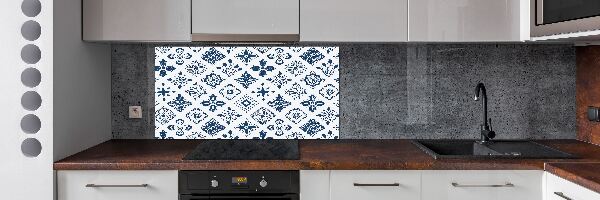 Glazen achterwand keuken Bloemenpatroon