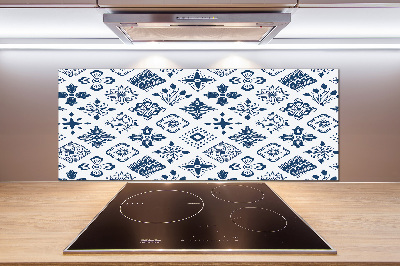 Glazen achterwand keuken Bloemenpatroon
