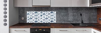 Glazen achterwand keuken Bloemenpatroon
