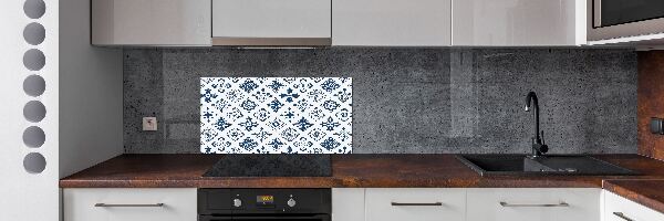 Glazen achterwand keuken Bloemenpatroon