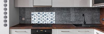 Glazen achterwand keuken Bloemenpatroon