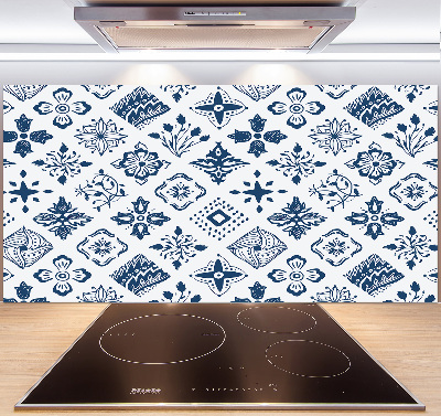 Glazen achterwand keuken Bloemenpatroon