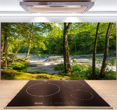 Panel do kuchni Rzeka w lesie