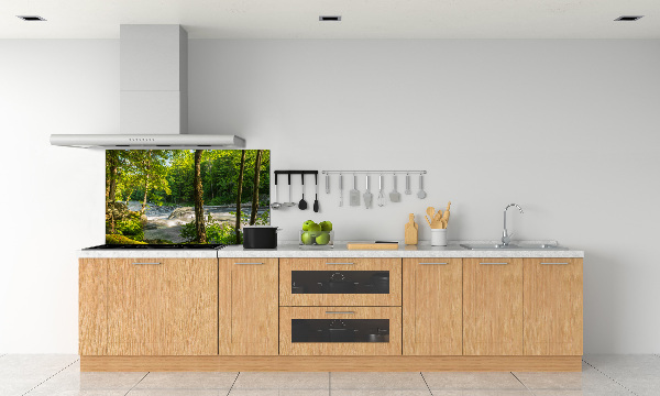 Panel do kuchni Rzeka w lesie