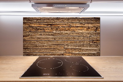 Spatscherm keuken Houten muur