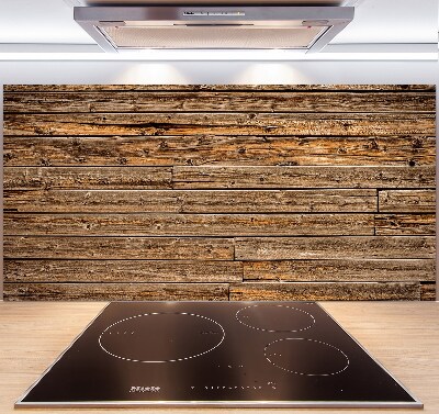 Spatscherm keuken Houten muur