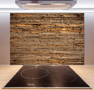 Spatscherm keuken Houten muur