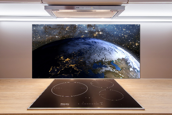 Spatscherm keuken Planeet Aarde