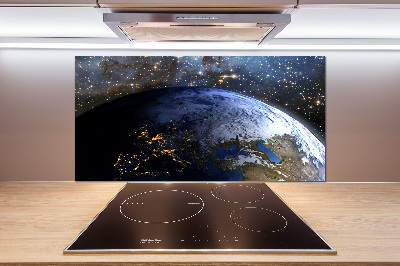 Spatscherm keuken Planeet Aarde