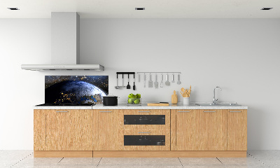 Spatscherm keuken Planeet Aarde