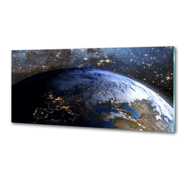 Spatscherm keuken Planeet Aarde