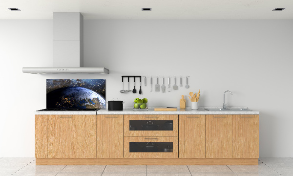 Spatscherm keuken Planeet Aarde