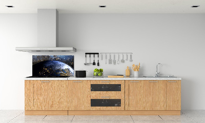 Spatscherm keuken Planeet Aarde