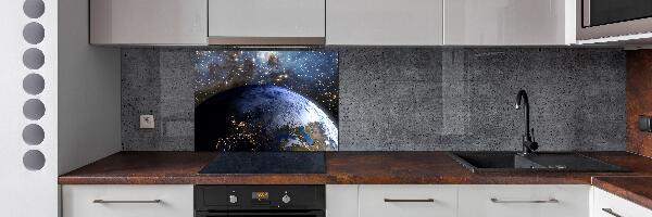Spatscherm keuken Planeet Aarde