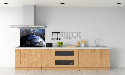 Spatscherm keuken Planeet Aarde