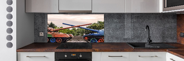 Glazen achterwand keuken Twee tanks