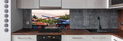 Glazen achterwand keuken Twee tanks