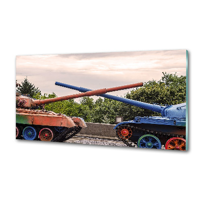 Glazen achterwand keuken Twee tanks