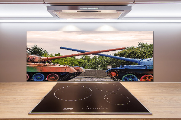 Glazen achterwand keuken Twee tanks