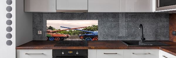 Glazen achterwand keuken Twee tanks