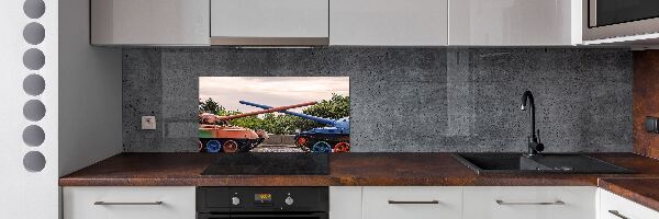 Glazen achterwand keuken Twee tanks