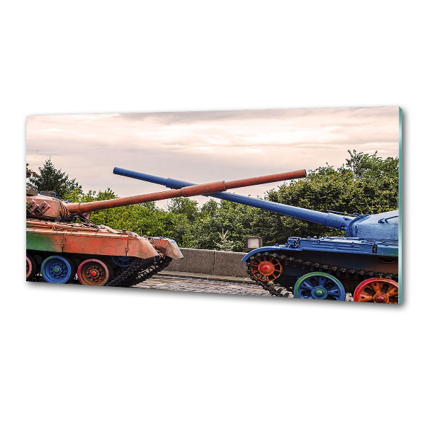 Glazen achterwand keuken Twee tanks