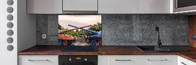 Glazen achterwand keuken Twee tanks